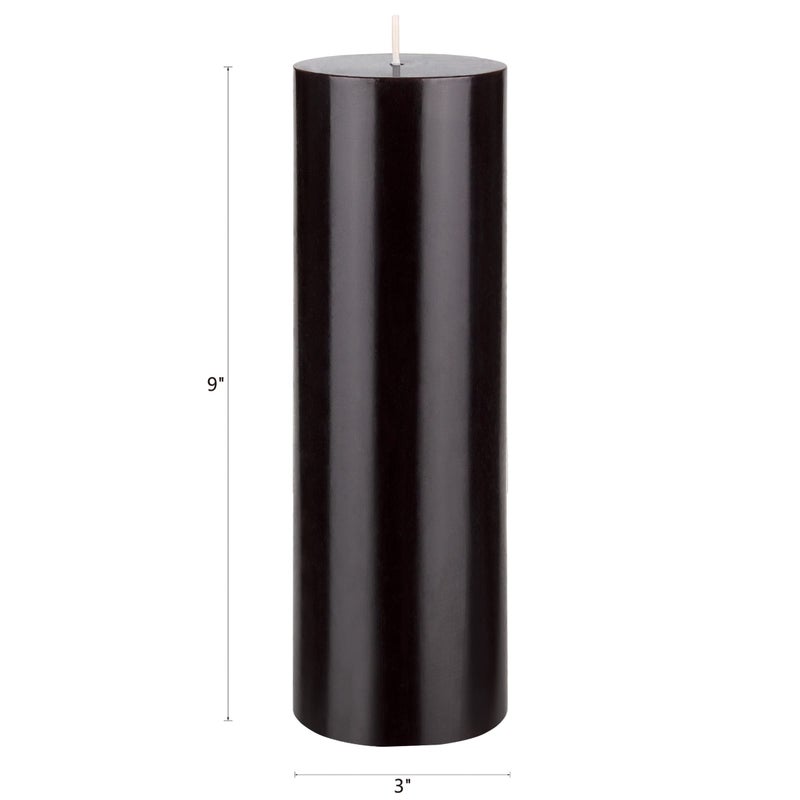 Mega Candles 1 pc Unscented Solid Black Pillar Candles, Hand Poured Premium Wax Candle 3 Inch x 9 Inch, Home DÃ©cor, Spas, Weddings, Occasions, Party, Centerpieces, Holidays, Vigils, Prayers - Image 2